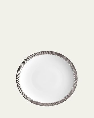 L'OBJET Corde Dinner Plate, White/Silver