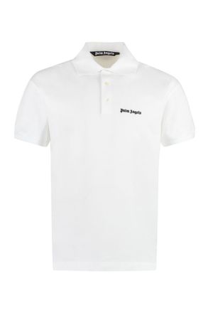 Palm Angels White Logo Shirt Collar Polo