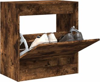 vidaXL Vidaxl - Zapatero De Madera De Ingenier&iacute;a Roble Ahumado 60x34x63,5 Cm