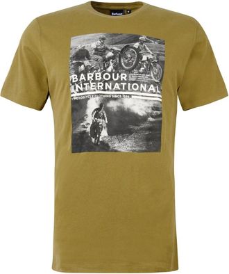 Barbour Retro Race T-Shirt - Heren - T-shirts - Groen - XL - Katoen - Tops