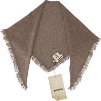 Uma Wang Brown Triangular Fringed Scarf