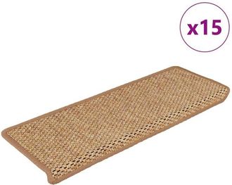 vidaXL Alfombrilla Autoadhesiva Escalera Sisal 15uds Naranja 65x21x4cm Vidaxl