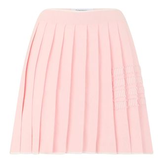 Thom Browne Short Skirts, female, Pink, Size: 2XS Pleated Mini Skirt
