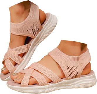 Generic Womens Orthopedic Walking Sandals Wide Fit Orthopedic Sandals with Arch Support Hiking Sandal Thick Athletic Cushion Adjustable Strap Shoes Plantar Fa