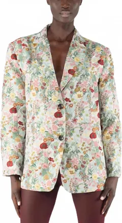 OOF Wear Floral Jacquard Blazer Jacket In Multi