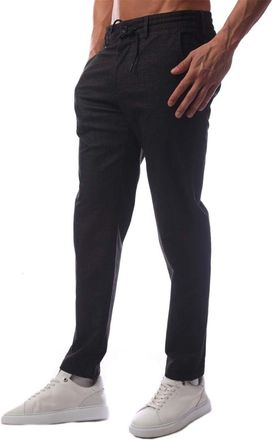 HUGO BOSS Mens Genius Solid Patterned Slim Trousers in Black - Size 36W/32L