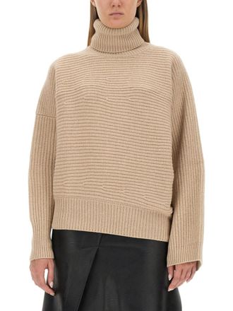 Stella McCartney Beige Knitted Turtle Neck Sweater