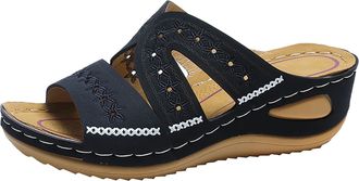 Generic Wide Fit Sandals for Women,Orthopedic Wedge Sandals for Women,Lightweight Orthopedic Flip Flops Uk Wide Fit New Summer Slides Non-Slip Beach Shoes,Arc