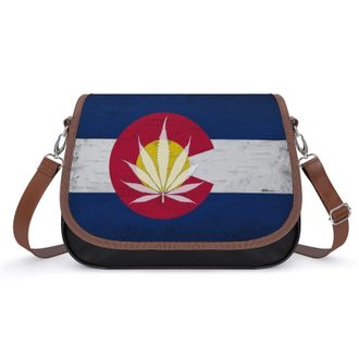 Generic Colorado Weed1 Leaf State Flag Fashion Womens Crossbody Bags Novelty Handbag Shoulder Bag Purse