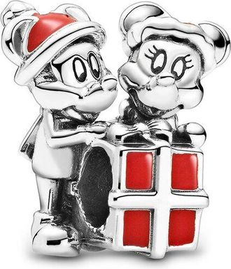 Pandora X Disney Silver Mickey Mouse & Minnie Mouse Present Charm