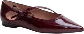 Linea Paolo Nuri Bow Pointed Toe Patent Flat in Dark Cherry at Nordstrom Rack, Size 5