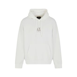 A|X Armani Exchange Hoodies, male, White, Size: XS Hoodie with embroidered logo