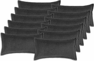 vidaXL Funda De Almohada 12 Uds. Houten Gris Oscuro 40 X 80 Cm Boucl&eacute; Vidaxl