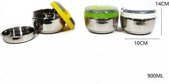 Trade Shop Trade Shop - Portavivande Ermetico 900ml Contenitore Inox Abs Contenitore Porta Pranzo