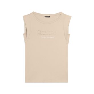 Freddy T-shirt con maniche in tessuto crinkle e scritta gioiello