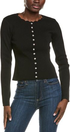 endless rose Endless Rose Scalloped Accent Split Long Cardigan