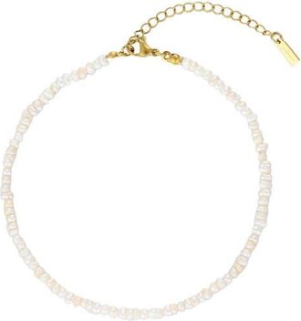 st. Moran Keshi Freshwater Pearl Anklet in White at Nordstrom
