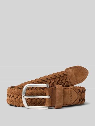 Monti Gürtel aus Leder in Flecht-Optik Modell Vancouver in Cognac, Größe 90