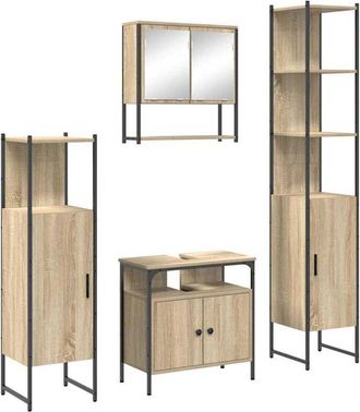 vidaXL Vidaxl - Juego de muebles de baño 4 pcs Roble Sonoma 33 x 33 x 185.5 cm