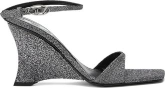 Diesel D-amber Sandal Wedge - Dames - Sleehakken - Grijs - 39 EU - Schoenen