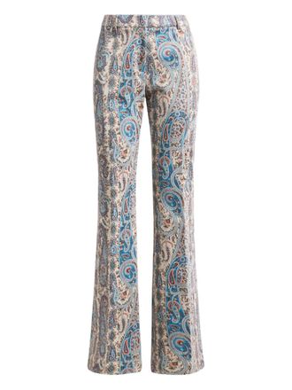 Etro flared jacquard paisley trousers - Beige