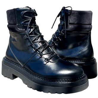 Homers Womens Siena Lace Up Boots In Sierra Black