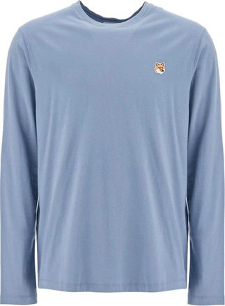 Maison Kitsun&eacute; Fox Head Long Sleeve Cotton T-shirt
