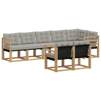vidaXL Conjunto De Sof&aacute;s De Exterior 8 Pcs Blanco Y Gris Claro Vidaxl