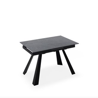 Koketto Home Mesa extensible porcel&aacute;nica arabella de 160cm tapa gris patas negro