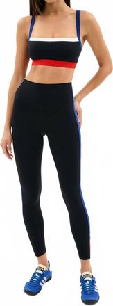 SPLITS59 Monah High Waist Rigor Leggings In Black/cobalt