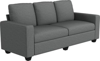 HOMCOM Homcom - Divano Moderno 3 Posti in Tessuto con Cuscini, 237x94x102cm, Grigio