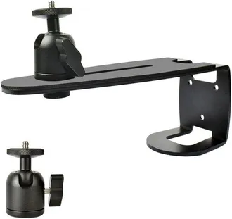 No Brand Supporto A Parete Per Proiettore A Forma Di L, Di Colore Nero, Con Testa A Sfera Girevole A 360&deg; Rimovibile, Portata Massima 5 Kg, Piastra Di Fissaggi