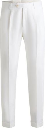 BOSS Regular-fit trousers in linen