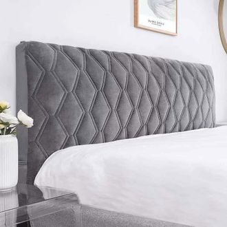OEM Funda De Cabecero Lavable Y El&aacute;stica - Gris Oscuro, 160 Cm, Funda N&oacute;rdica Para Cama Doble