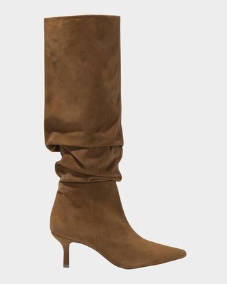 SIMKHAI Jordi Suede Kitten-Heel Boots