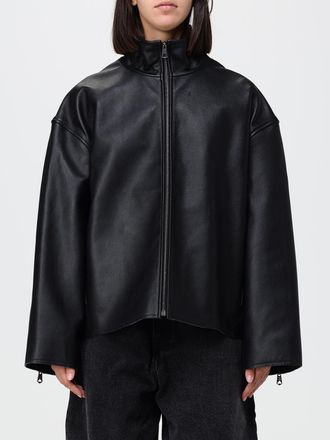 Paul Smith Cropped Lambskin Leather Jacket with Oversized Fit and High Neck