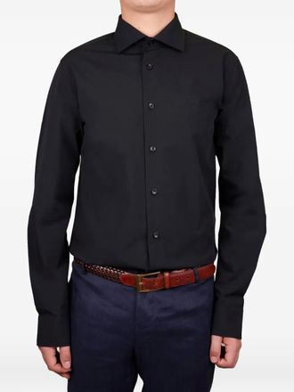 Cavalli logo-embroidered shirt - men - Fabric - 15 1/2 - Black