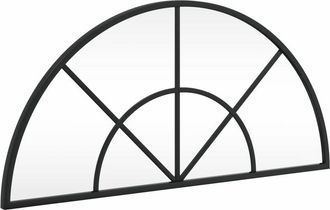vidaXL Espejo De Pared Arco De Hierro Negro 60x30 Cm Vidaxl