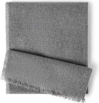 Brunello Cucinelli Cashmere diagonal scarf in Medium Grey at Nordstrom
