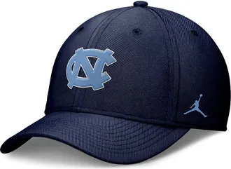 Jordan Brand Mens Jordan Brand Navy North Carolina Tar Heels Rise SwooshFlex Dri-FIT Hat at Nordstrom, Size Small/medium