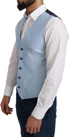 Dolce & Gabbana Wool-Viscose Formal Vest - Blue