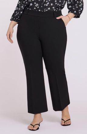 NYDJ Sculpt-Her Pull-On Ankle Flare Ponte Pants in Black at Nordstrom, Size 1X