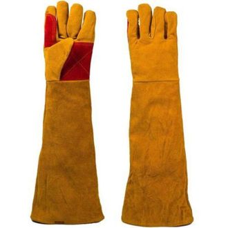 OEM Par De Guantes De Soldador Aislantes Y Resistentes Al Desgaste, Guantes De Trabajo Protectores De Piel De Vaca Para Soldadura, Ign&iacute;fugos, Fogatas, Chi