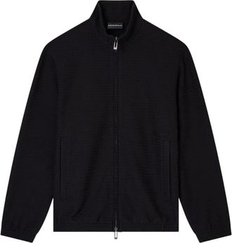 Emporio Armani Hoodies & sweatvesten, Heren, Zwart, XL, Katoen, ASV Full-zip Sweatshirt