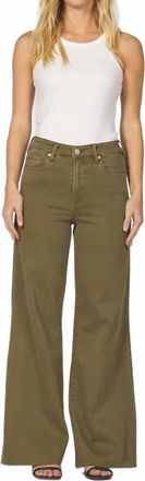 Dear John Denim Fiona Wide Leg Jeans In Olive Branch