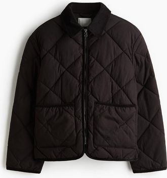 H&M Quilted Jacket in Black at Nordstrom, Size Xx-Large