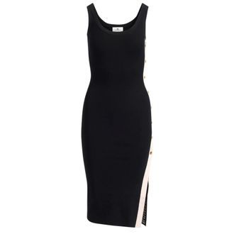 Elisabetta Franchi Knitted Dresses, female, Black, Size: S Abito midi