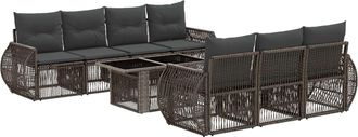 vidaXL Conjunto De Sof&aacute;s De Jard&iacute;n 8 Uds. Gris Y Gris Oscuro Vidaxl