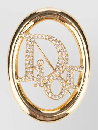 Dior signature metal finish brooch pin design