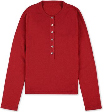 Fortela Lou Cashmere Henley Knit in Wine at Nordstrom, Size X-Large Eu